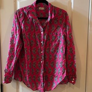 J. Crew Pink Floral Button Down Shirt